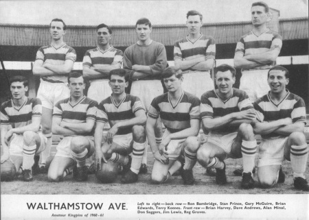 Left to right - back row - Ron Bambridge, Stan Prince, Gary McGuire, Brian Edwards, Terry Keenes. Front row - Brian Harvey, Dave Andrews, Alan Minal, Don Saggers, Jim Lewis, Reg Groves.